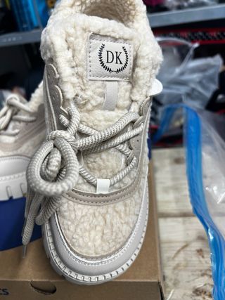 Nuove scarpe teddy pelliccia beige 38