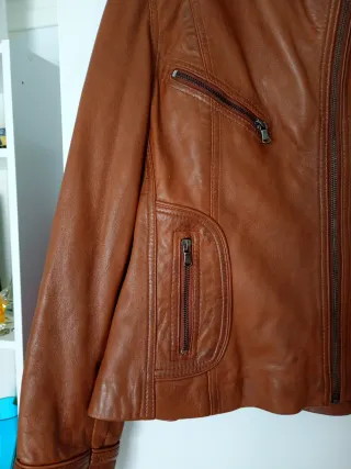Chaqueta vintage de cuero marrón L