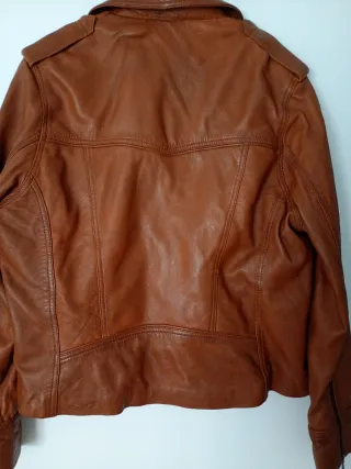 Chaqueta vintage de cuero marrón L