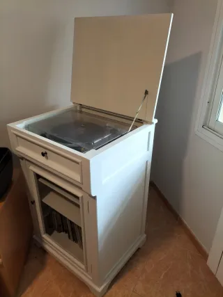 Mueble Auxiliar Música Madera y Cristal