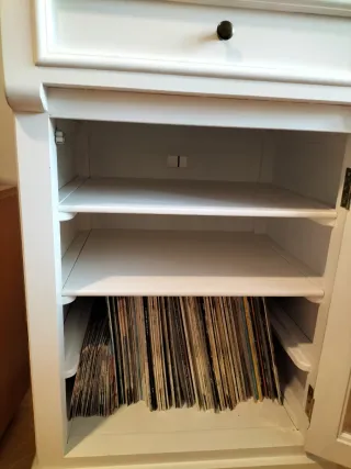 Mueble Auxiliar Música Madera y Cristal