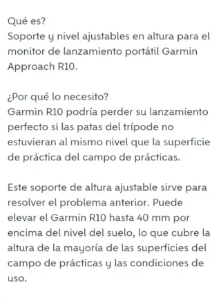 Soporte Garmin R10 Trípode Nivel