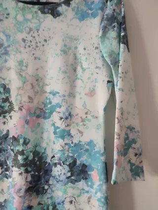 Vestido estampado mangas 3/4