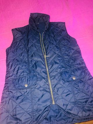 Chaleco acolchado azul mujer