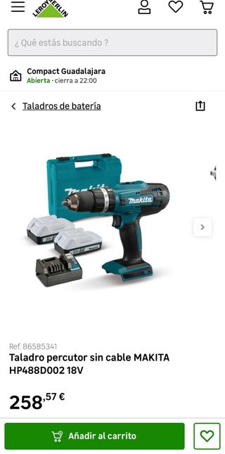 Taladro Makita HP488D + Accesorios-NUEVO
