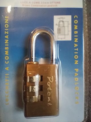 Lucchetto combinazione Potent 30mm Ottone