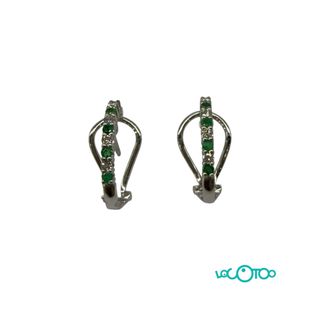 Pendientes Oro 18k con Esmeraldas y diamantes