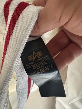 Chaqueta Bomber Alpha Industries Blanca Talla M