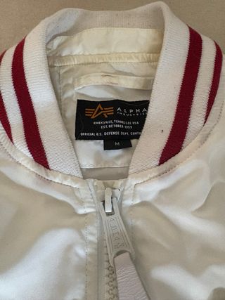 Chaqueta Bomber Alpha Industries Blanca Talla M