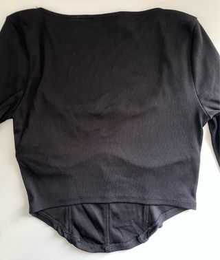 Top negro manga larga