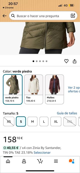 Abrigo Columbia Mujer Talla S Omni Heat