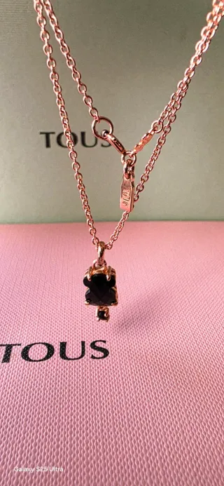 Collar Tous Oso Negro vermeil rosa
