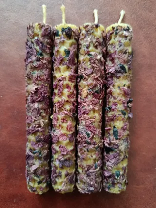 Velas cera de abeja 100% natural con Amapola