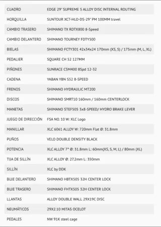Bicicleta Lapierre Edge 2.9