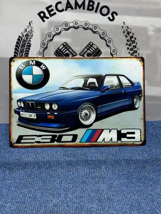 Bmw E30 M3 cartel metalico 30x20