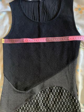 Vestido corto negro y gris