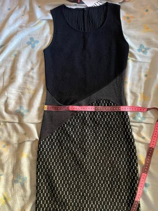 Vestido corto negro y gris