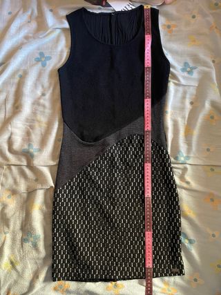 Vestido corto negro y gris