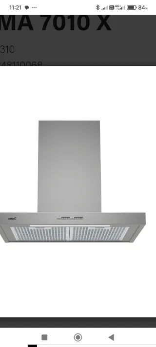 Campana extractora Acero inox