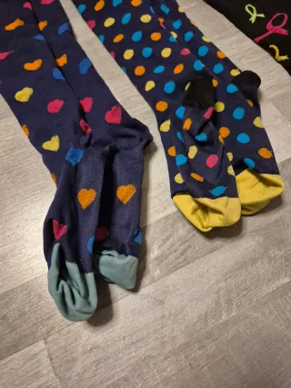 Calzettoni compressivi fantasia cuori pois nastri