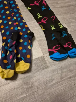 Calzettoni compressivi fantasia cuori pois nastri