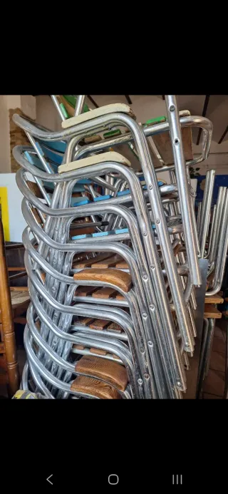 Mesas y Sillas Terraza Madera y Metal