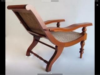 Sillón Colonial Madera teca  y caña ratan.