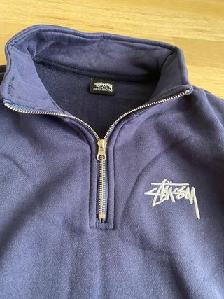 Jersey Stussy Azul Media Cremallera