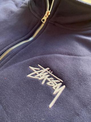 Jersey Stussy Azul Media Cremallera