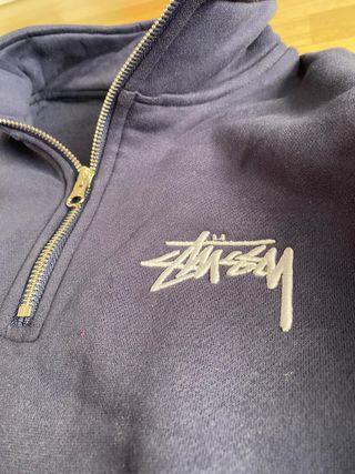 Jersey Stussy Azul Media Cremallera
