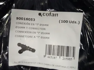 Raccordo a T Ø16MM Cofan (100 pz)