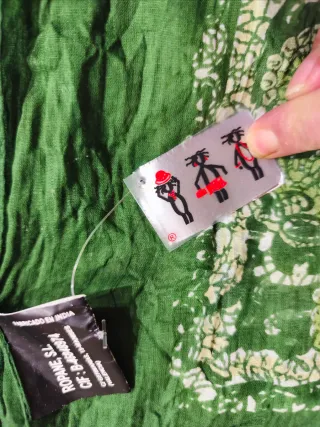 Pañuelo estampado verde multicolor
