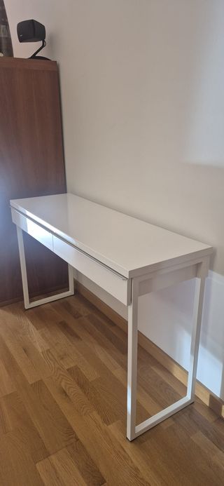 Mesa escritorio blanca moderna (Con dos cajones)