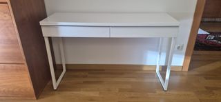 Mesa escritorio blanca moderna (Con dos cajones)