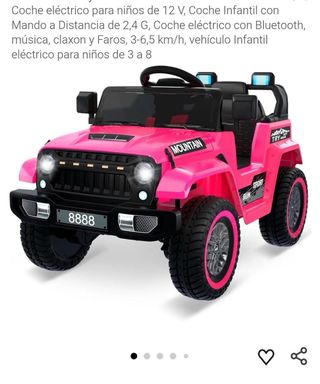 Coche Eléctrico Infantil Rosa 12V