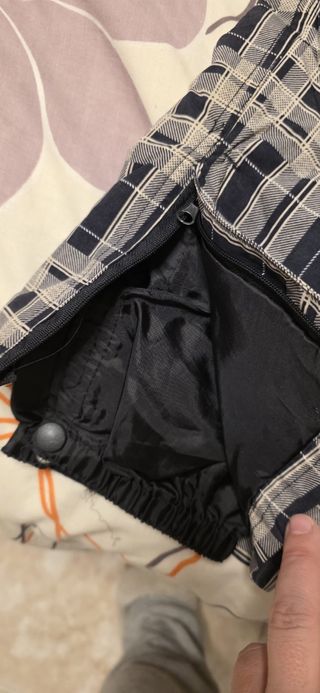 Pantalones de nieve a cuadros con tirantes