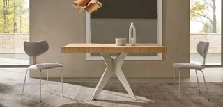 Mesa comedor extensible - madera y metal