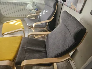 2 Sillones Butaca Ikea Poäng con Reposapiés