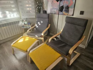 2 Sillones Butaca Ikea Poäng con Reposapiés