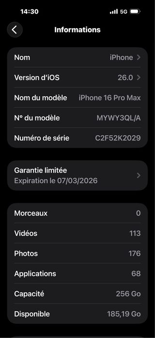 iPhone 16 Promax Gris 6 meses de uso