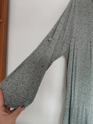 Vestido largo verde estampado