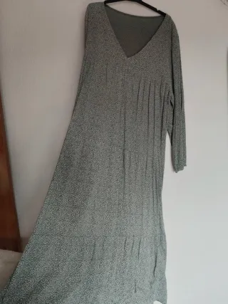 Vestido largo verde estampado
