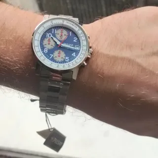 Reloj Pulsar Cronógrafo Azul y Plateado
