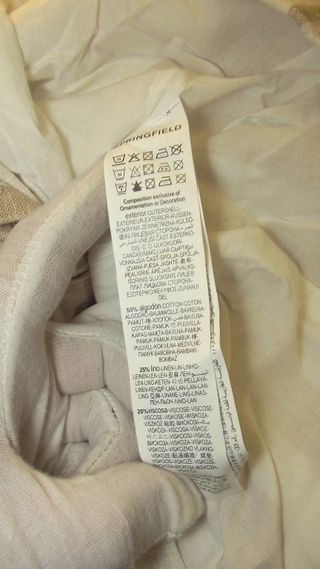 Springfield Blazer Donna Ecru M Lino Righe Collo