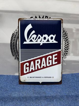 Vespa Logo Garage Cartel metalico 30x20 cm