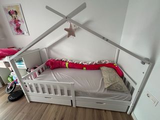 Estructura de cama infantil blanca