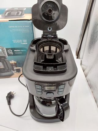 Cecotec Cafeteras de Goteo Coffee 66 Grind & Drop. 1086 W, Molinillo de Cuchillas, Hasta 12 Tazas, Tecnología Extremearoma, Cafe