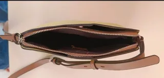 Borsa a tracolla gialla e marrone