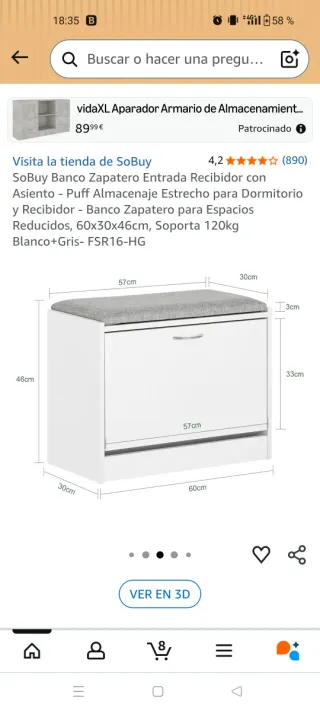 Banco zapatero estrecho Brico Depot