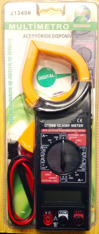 Amperímetro multímetro digital Pinça amperimétrica